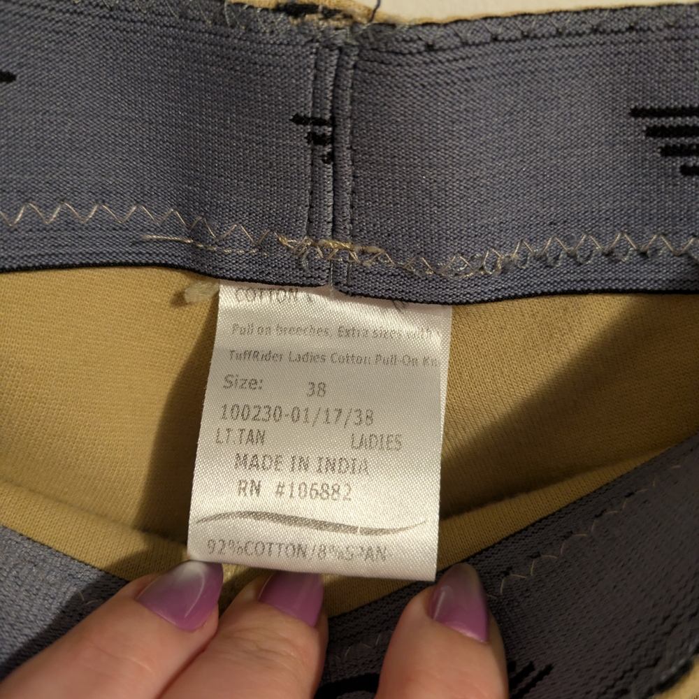 Women's Tan Riding Pants - Picture 2 of 3